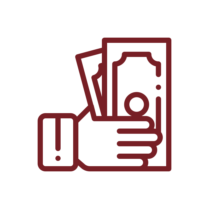 hand holding cash icon