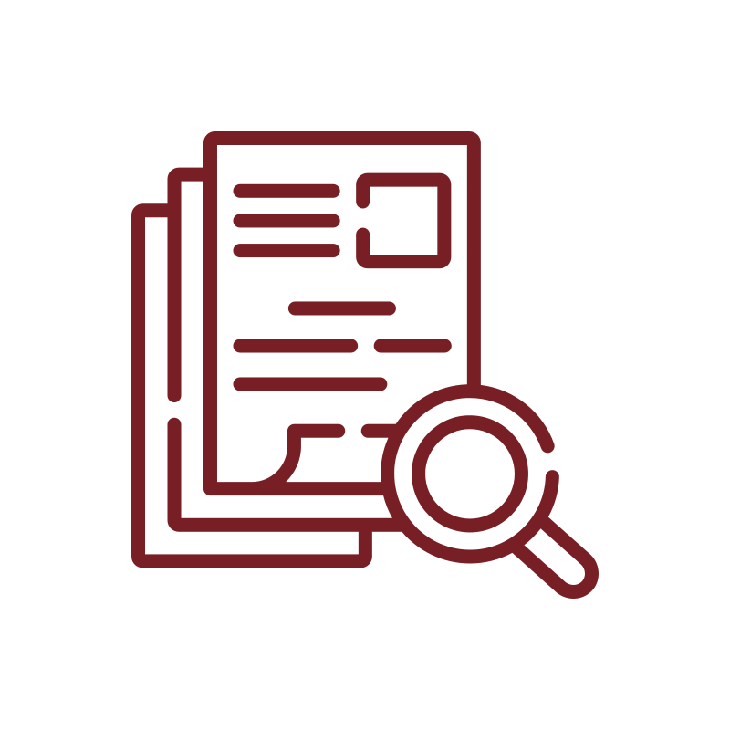 documents with magnifying glass icon